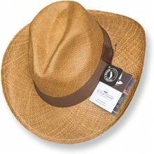 stuche Premium tipo Maletín + Cintas Intercambiables - Clip de Viaje + Ajustador de Talla - Hecho a Mano en Ecuador 100% Paja Toquilla Auténtica - Unisex Hombre y Mujer – Protección Solar UV - CAFETERÍA - Ver 10