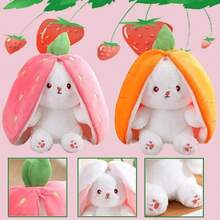 Reversible Strawberry Plush Rabbit (Inches) - Rosa - View 4