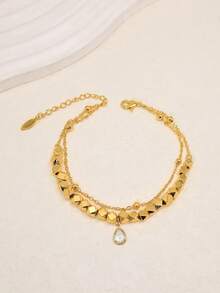 1pc Fashionable Minimalist Exquisite Vintage Beach Style Versatile Adjustable Casual Commute Women's Anklet - B - View 3
