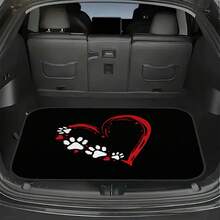 1pc/4pcs Car Floor Mats And Trunk Mats, Multiple Sizes Available, Car Interior Floor Mats, Car Protection Mats, Polyester Material, Suitable For Trucks/Cars/Off-Road Vehicles, Ideal Gift For Holidays And Friends, Easter Decoration, Fashion Interior Protection - Red Heart - View 8
