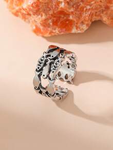 1 Vintage Fashion Minimalist Thai Silver Small Fish Ring - Antique Silver - View 5