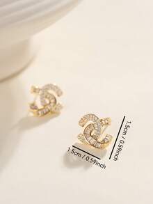 金色耳環，優雅可愛的 18K 鍍金銅耳環，適合日常配戴與派對場合 - 金色 - 查看 6