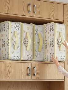 3pcs Transparent Visible Storage Bags, Foldable Zipper Organizer Bags, Mesh Storage Bags, Storage Rack Organizer Bags, Suitable For Bedding, Clothing, Blankets, Quilts And More, Suitable For Autumn, Winter, Spring And Summer Use,Bedroom Room Decor,Back To School - View 3