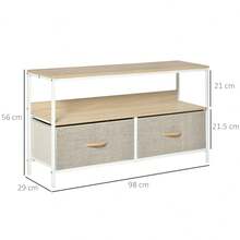 TV Stand Cabinet With 2 Foldable Drawers - Maple Colour - 1 - Ver 3