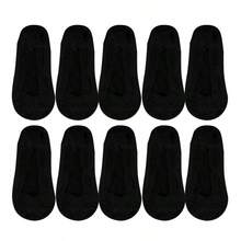chuanwa（2） 1/5/10 Pairs Women's Summer Solid Color Transparent Lace No-Show Low-Cut Boat Socks, Invisible Silicone Anti-Slip Soft Comfortable Breathable - Multicolor - View 11