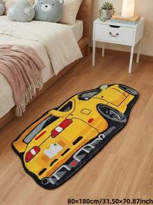 1pc, Summer New, Yellow Sports Car Shaped Rug, Perfect For Bedroom, Living Room Decor, Decorative Rug, Bedroom Decor, Small Rug, Rug, Home Decor, Living Room Rug, Living Room Small Rug, Bedroom Rug, Living Room Home Decor, Outdoor Rug, Washable Rug - Multicolor - View 14
