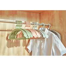 10 perchas de plástico para ropa de adulto, perchas de exhibición con hombros anchos, antideslizantes, para colgar ropa, organizador de perchas para abrigos de estudiantes (C, 10 piezas) (B 10 piezas) - C - Ver 2