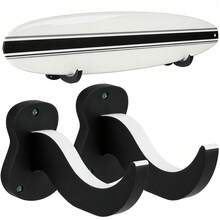 Heavy Duty U-Bolt Surfboard Wall Storage Rack 2 Pack, Multifunctional PU Protector Wall Holder For Snowboard Longboard Wakeboard, Indoor Outdoor Board Organizer Display Rack - Black - View 1