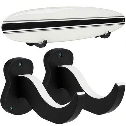 Heavy Duty U-Bolt Surfboard Wall Storage Rack 2 Pack, Multifunctional PU Protector Wall Holder For Snowboard Longboard Wakeboard, Indoor Outdoor Board Organizer Display Rack