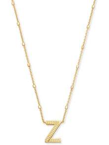 Kendra Scott Collar con colgante de letras A-Z para mujer, joyería de moda, latón chapado en oro de 14 quilates - Letra A - Ver 9