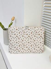Funda para portátil de unicolor minimalista de lujo, bolsa de almacenamiento multi-tamaño para portátil y tableta, bolsa para computadora - Blanco - Ver 8