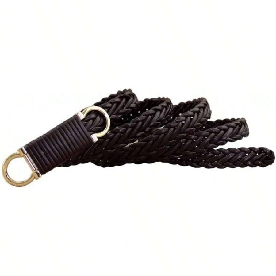 Cinturón Decorativo Retro Delgado con Hebilla Trenzada para Pantalones, Cadena de Cintura para Mujer - Café - Ver 1