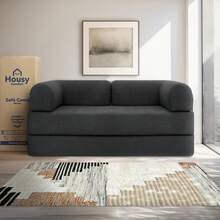 Sofá Cama Miami |   Multifuncional Comprimido 2 Plazas 2 Camas Individuales o 1 Queen (Gris Oscuro) - Beige - Ver 2