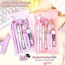 1 Set Stationery Set (Random 3pcs) Macaron Color Gel Pen + Correction Tape + Multi-Color Pen Combination Student Ins Style Back To School Essential Stationery Gift Box Multi-Color Options Student Office Stationery Teen Girl Gift - Football Set - View 8