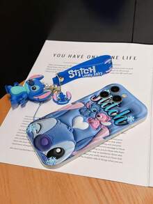 Disney Lilo And Stitch Phone Case : 3D Fluffy Pattern Border Protector Phone Soft Phone Case With A Free Cute Stitch Bracelet Chain Lanyard, Stitch, Lilo, Angel, For Apple 17 Promax 17 Pro 16 15 14 13 12 11 Pro Max XS Max X XR Soft Cover Summer Phone Case - White - View 6