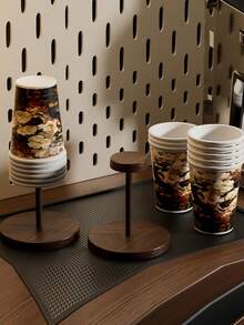 Creative Round Plastic Cup Holder, Suitable For Storing Paper Cups On Counters And Desktops, Also For Storing Outdoor Tableware, Commercial Countertop Desktop Storage Rack, Outdoor Tableware Storage Rack - Multicolor - View 1