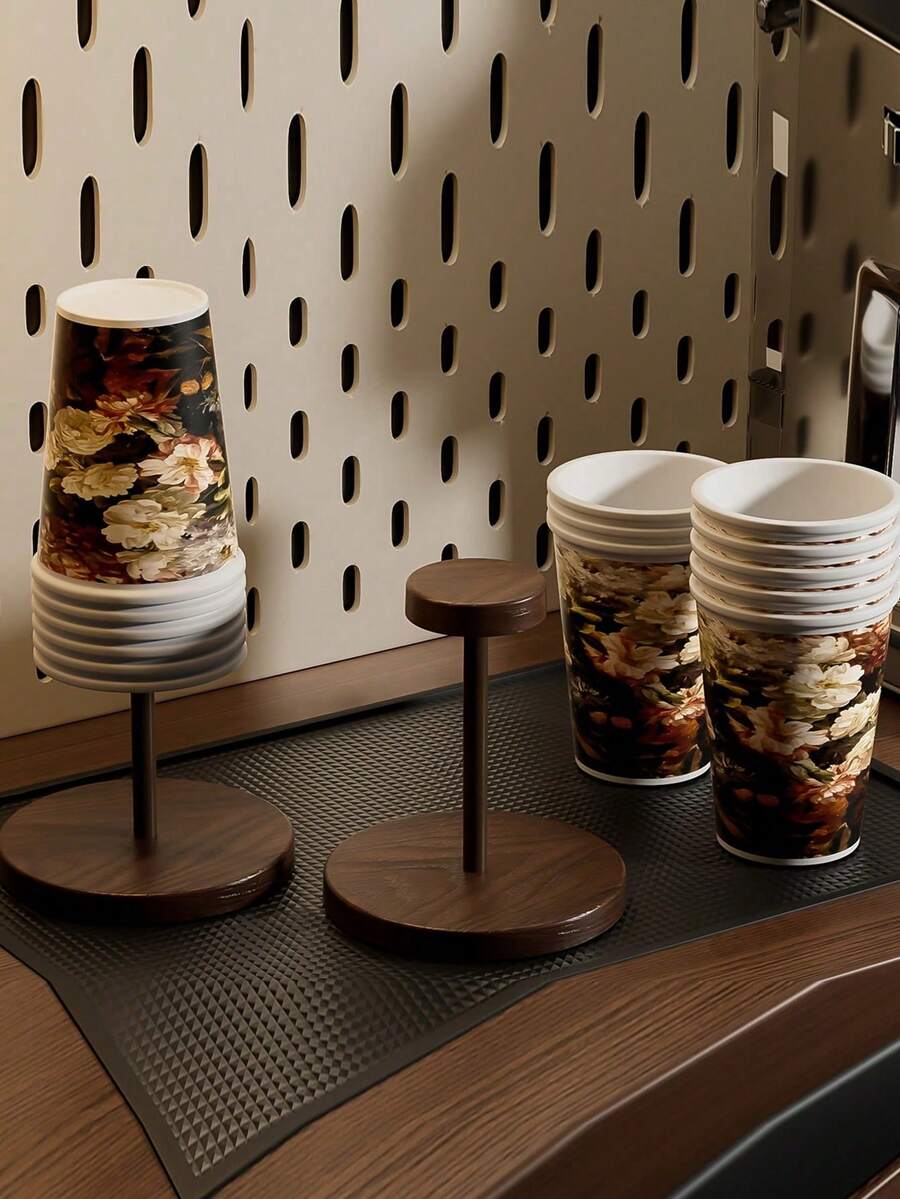 Creative Round Plastic Cup Holder, Suitable For Storing Paper Cups On Counters And Desktops, Also For Storing Outdoor Tableware, Commercial Countertop Desktop Storage Rack, Outdoor Tableware Storage Rack - Multicolor - View 1