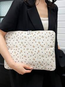 Funda para portátil de unicolor minimalista de lujo, bolsa de almacenamiento multi-tamaño para portátil y tableta, bolsa para computadora - Blanco - Ver 7