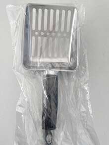 1pc Stainless Steel Cat Litter Scoop With Long Handle - Efficient Sand-Draining Design, Pet Cleaning Accessories: Perforated Cat Litter Scoop With Non-Slip Grip Design. This Quick-Filter Cat Litter Scoop Features A Hollow Mesh Design For Easy - Multicolor - View 7