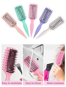 Curly Hair Styling Comb, Curly Hair Definition & Detangling Comb, Suitable For Wet And Dry Hair, Ventilated Scalp Massage Hair Brush, Anti-Frizz Styling Tool, Suitable For Curly, Wavy, Coarse Hair, Smooth And Knot-Free, Salon And Home Use - One Size Fits All - View 4