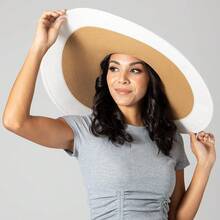 San Diego Hat Co. Ultrabraid Sombrero Flexible de ala Extra Grande con protección SPF Sombrero para el Sol para Mujer - Natural/ blanco - Ver 3
