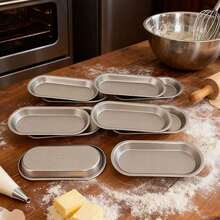 5/10pcs French Hot Dog Bread Mold - Open Long Tray, Hard Anodized Aluminum Durable, Non-Stick Easy Release, French Bread Mold, Perfect For Pita Bread, Ideal For Christmas, Eid, Ramadan, Halloween, Mother's Day And Daily Baking - Baking Tray - View 10
