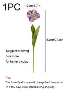 1PC Luxury Style Artificial Tulip Flower, Plastic Faux Flower For Home Living Room Dining Table Decoration, Artificial Flower Arrangement - Multicolor - View 3