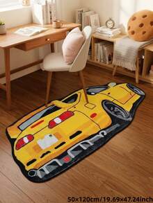 1pc, Summer New, Yellow Sports Car Shaped Rug, Perfect For Bedroom, Living Room Decor, Decorative Rug, Bedroom Decor, Small Rug, Rug, Home Decor, Living Room Rug, Living Room Small Rug, Bedroom Rug, Living Room Home Decor, Outdoor Rug, Washable Rug - Multicolor - View 15
