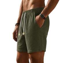 Set Of 3 Premium Linen Shorts For Men - Luxury Beachwear - 黃色 - 查看 6