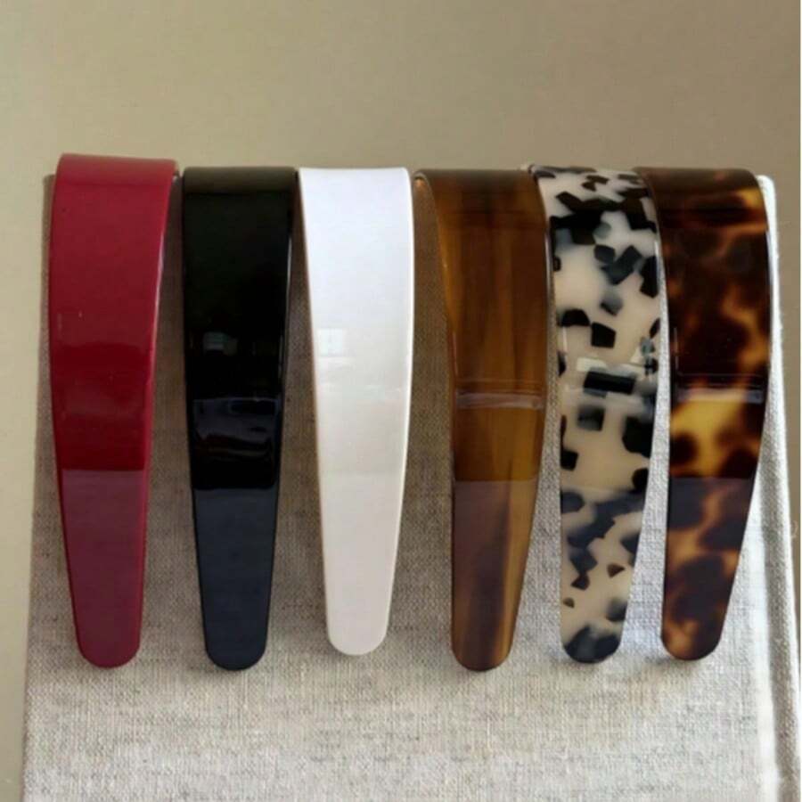 1pc Women's High Skull French Classic Fashion Wide Leopard Print Acetate Hairband For Women Going Out Washing Face Hair Clip With Teeth Non-Slip Hair Headband - Multicolor - View 1
