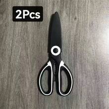 Tijeras de cocina multiusos de acero inoxidable, tijeras resistentes para uso doméstico para cortar verduras, pescado, carne y huesos de pollo, herramienta de corte versátil de cocina - Negro - Ver 11