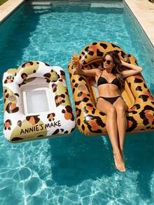 Juego de 1/2/3 piezas de sillas inflables para descansar, con elementos de estampado de leopardo y vaca, con almohada, adecuado para agua, piscina, playa, fiesta temática, flotador inflable de agua, flotador inflable de piscina, asiento de descanso en el agua, bomba de aire se vende por separado - Sillón individual con estampado de leopardo - Ver 17