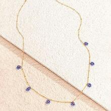 Cadena de Cintura con Colgante de Flores Coloridas Estilo Boho de Primavera para Mujer, Cadena de Cintura Estética de Moda , Joyería Corporal (Color: Azul, Tamaño: 75+10cm) - 1 - Ver 3