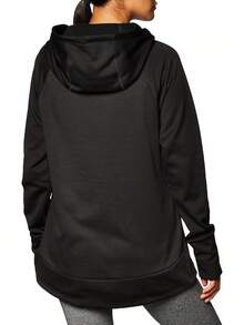 Hanes Sudadera con Capucha de Forro Polar de Rendimiento Deportivo Sudadera con capuchaMujer - Negro sólido/ negro jaspeado - Ver 8