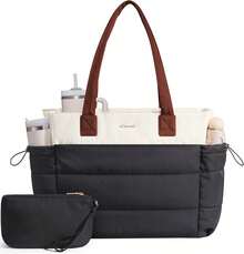 K Bolso de la compra para mujer, grande, bolso de mano, bolso de trabajo, bolso para portátil, bolso de profesor, bolso escolar, bolso de mano para mujer, para universidad, negocios, escuela - Caqui - Ver 8