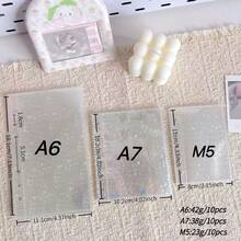 10/20入 A6/M5/A7 透明全息內頁，手帳補充頁，貼紙書補充頁，DIY貼紙相簿，IDOLME，星星、愛心、彩虹、煙火玻璃碎片圖案，PP材質透明內頁，適用於相簿 - 彩色 - 查看 10