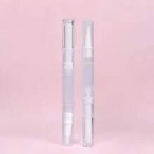 3ml Transparent Rotating Pen, Empty Nail Polish Pen With Brush, Cosmetic Lip Gloss Container Applicator - Clear - View 5