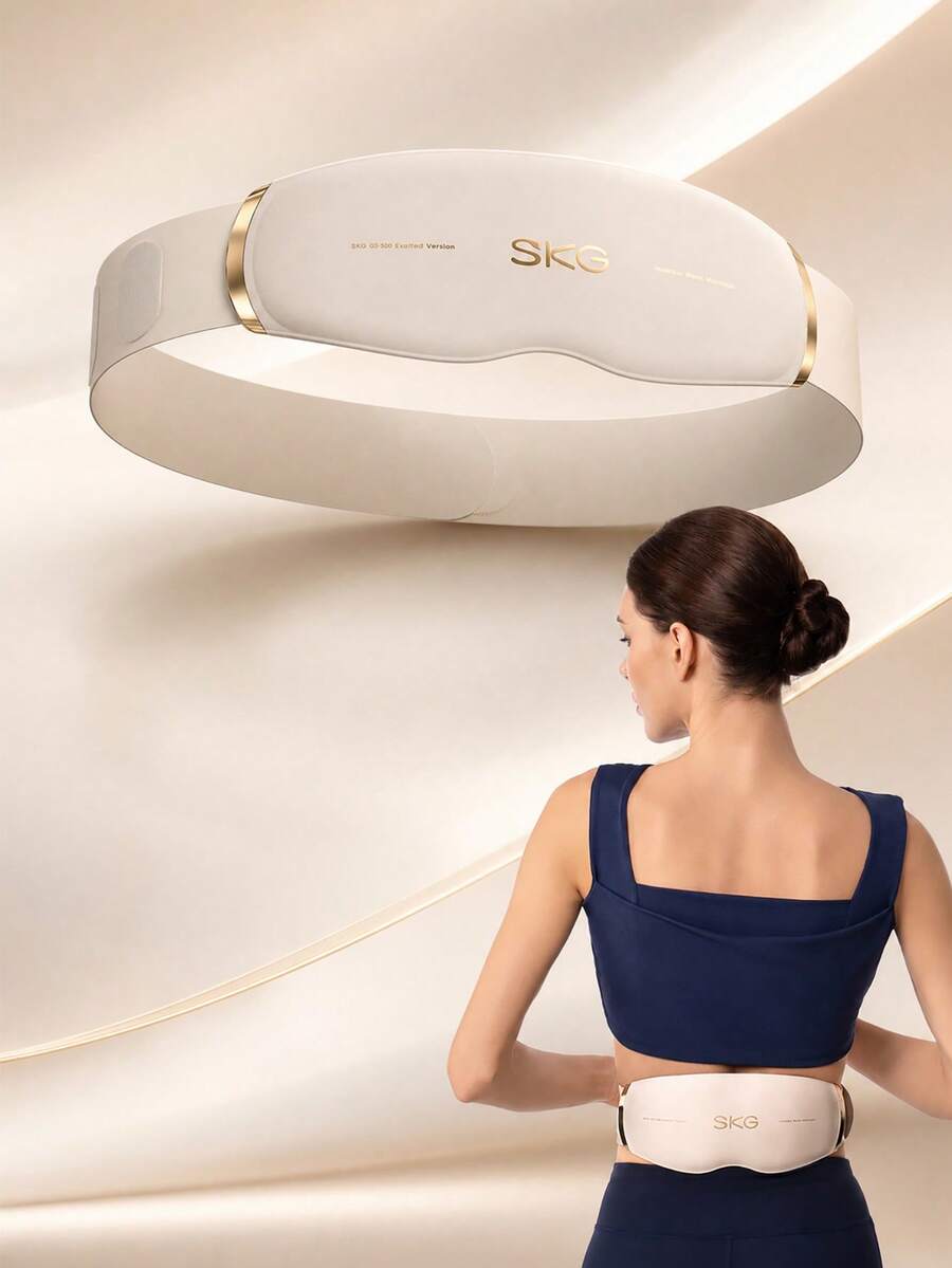 SKG GS500 Wireless Waist And Lower Back Massager With Heating, Pulse Vibration And Red Light, 3 Heating Levels, 9 Intensity Levels, App Control, Rechargeable Heating Belt, Suitable As A Gift For Women And Men