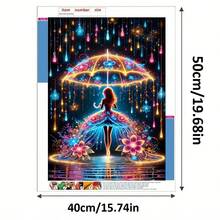 1套手工5D DIY鑽石畫套裝，適用於居家臥室、玄關、書房、浴室裝飾畫布牆面藝術，節日禮物 - 彩色 - 查看 15
