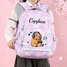 Capybara Relaxed Backpack,Offered In Several Colors, It Includes Multiple Pockets For Plenty Of Storage And Showcases A Cute Capybara Design. Perfect For Holiday Presents, Shopping, - Multicolor - View 2