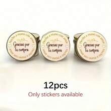 12/60/120pcs Handmade Spanish "Gracias" Round Stickers - 1.77 Inch Paper Labels, Warm Artistic Style, Multi-Purpose Gift Seal Decoration - A - View 10