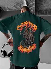 Men's  Casual T-Shirt With A Round Neck, Stylish Slogan Design, Easy To Match Top. Men's Short-Sleeved Shirt, Casual Sporty Style, With A Modern Design. - 多色 7 - 查看 1