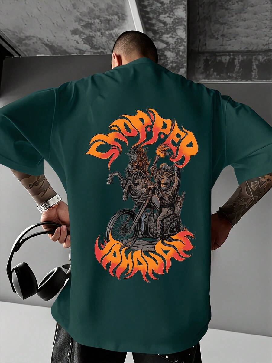 Men's Casual T-Shirt With A Round Neck, Stylish Slogan Design, Easy To Match Top. Men's Short-Sleeved Shirt, Casual Sporty Style, With A Modern Design. - 多色 7 - 查看 1