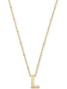 Kendra Scott Collar con colgante de letras A-Z para mujer, joyería de moda, latón chapado en oro de 14 quilates - Letra A - Ver 12