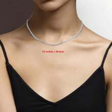 Miabella Cadena de Eslabones Cubanos de Plata de Ley 925 Sólida, Corte Diamante de 5mm, para Hombre y Mujer, Hecha en Italia - Longitud: 22 pulgadas (longitud media para hombre) - Ver 6