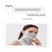 Masker Pelindung UV, Cocok untuk Wajah dan Leher, Standar Yake-Nu, Penutup Kait dan Loop, Masker Wajah Sutra Es Musim Panas untuk Wanita, Pelindung Leher Nilon Bernapas untuk Perlindungan Matahari, Masker Wajah Ultra Tipis Cepat Kering untuk Olahraga Luar Ruangan Pria untuk Bersepeda dan Perlindungan Matahari - Berbagai gaya - View 7