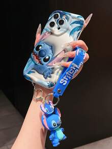 Disney Lilo And Stitch Phone Case : 3D Fluffy Pattern Border Protector Phone Soft Phone Case With A Free Cute Stitch Bracelet Chain Lanyard, Stitch, Lilo, Angel, For Apple 17 Promax 17 Pro 16 15 14 13 12 11 Pro Max XS Max X XR Soft Cover Summer Phone Case - 白色 - 查看 4