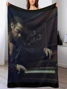 Luxury Weighted Throw Blanket For Sofa Wild World, Valentine's Day Gift Ideas - Black2 - View 1