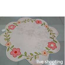 1PC, Various Flower Shaped Decorative Rug, Unique Design, Creative Shape Design, Collectible Floor Mat, Easy To Clean, Washable, Water-Washable. Natural, Comfortable Rug, Bedside Rug, Bedroom Rug - Multicolor - View 10