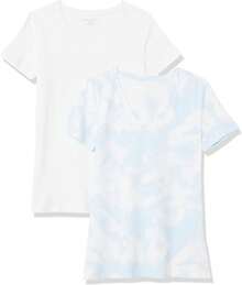 Essentials - Camiseta de manga corta con cuello en V para mujer - Blanco - Ver 16